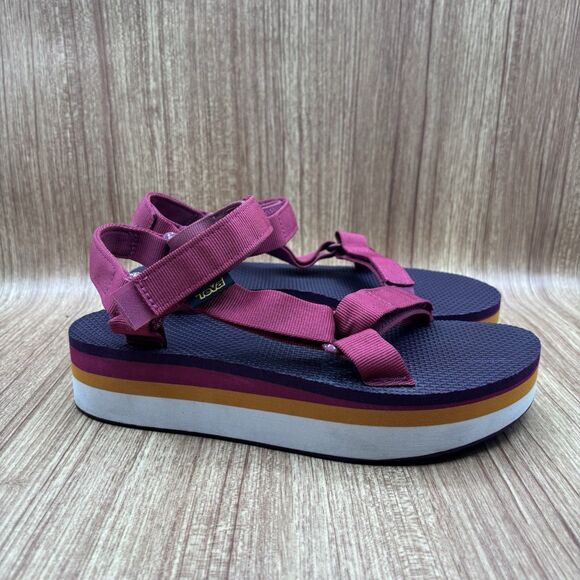 Flatform Sandal By Teva In Sangria Women’s Size 9 Sandals - Picture 1 of 7